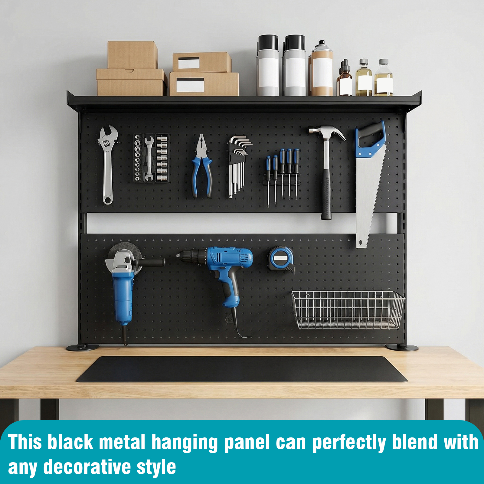 Gaming Accessories Desk - Desk Pegboard with Monitor Stands Computer