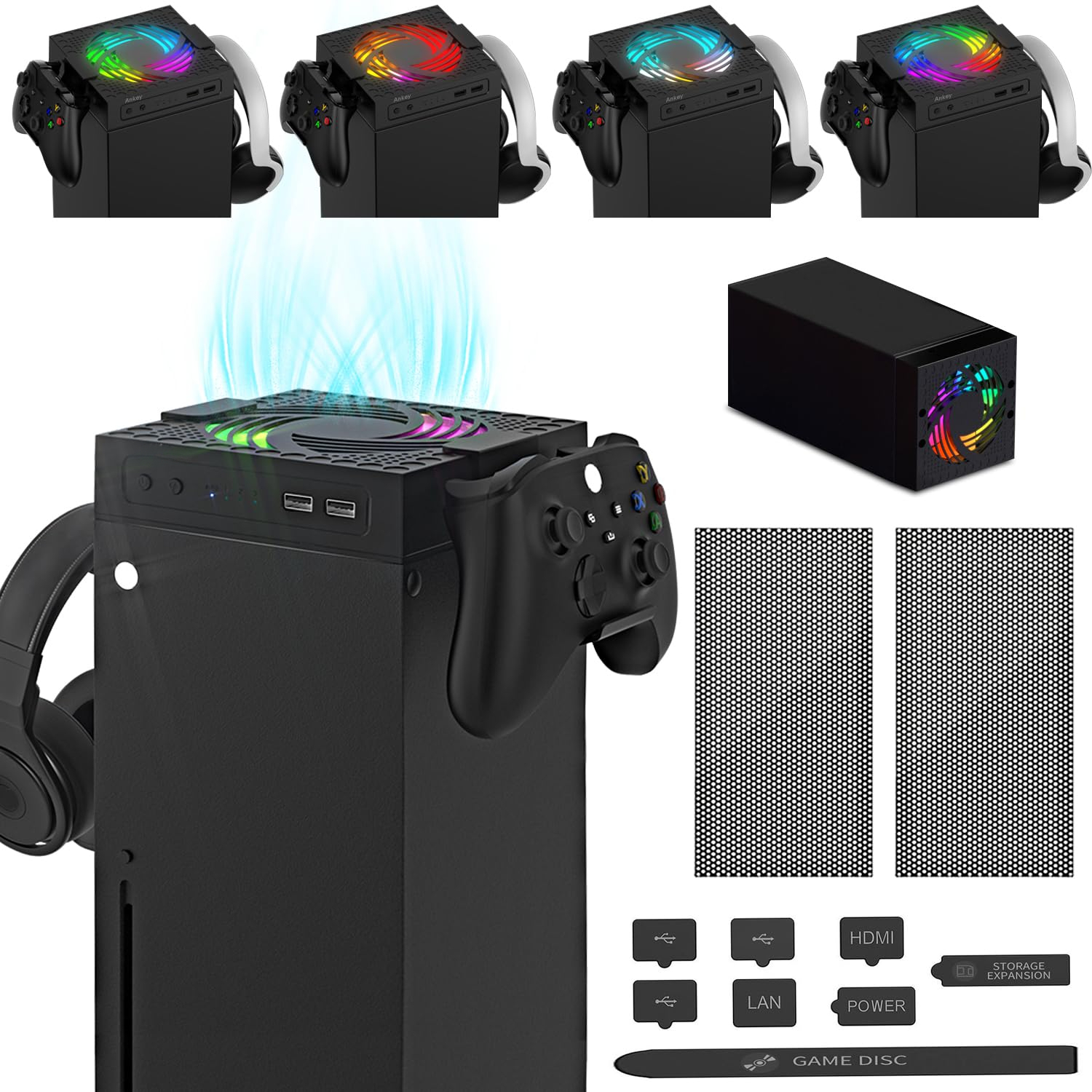Gaming Accessories Xbox Series X - Aolion RGB Cooling Fan Host Dust