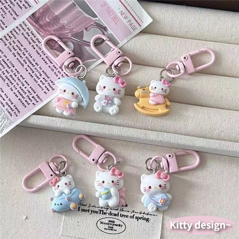 Gaming Accessories Gifts - Pink Hello Kitty Keychain Cute Cartoon