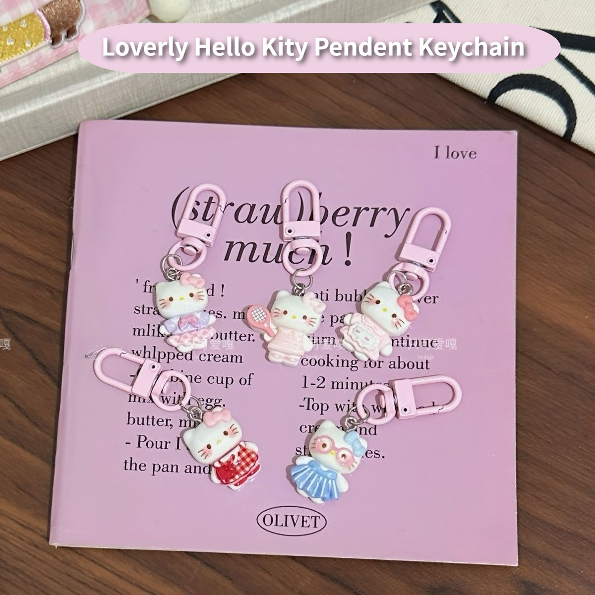 Gaming Accessories Gifts - Cute Plaid Skirt Hello Kitty Pendant
