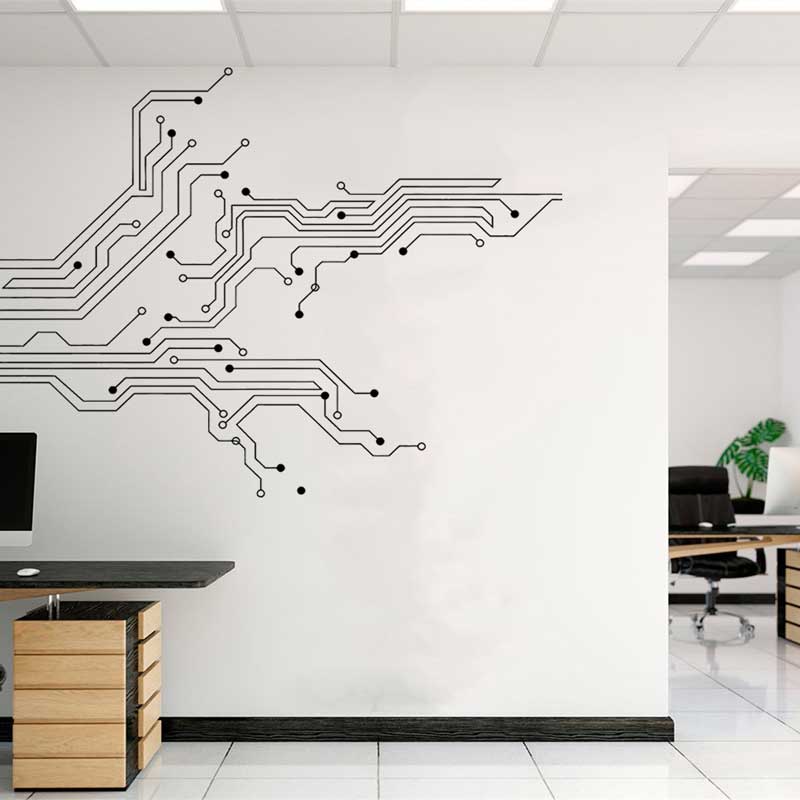 Gaming Accessories Wall - Technology Circuit Board Wall Vinyl Stickers