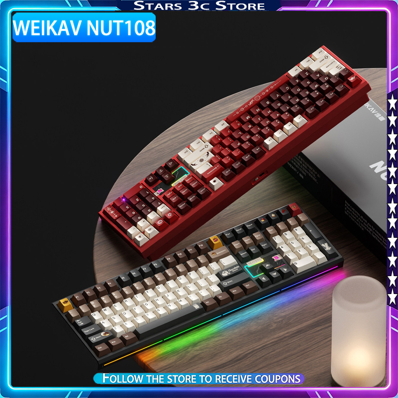 Gaming Accessories Kit - WEIKAV NUT108 Mechanical Keyboard Aluminum Alloy