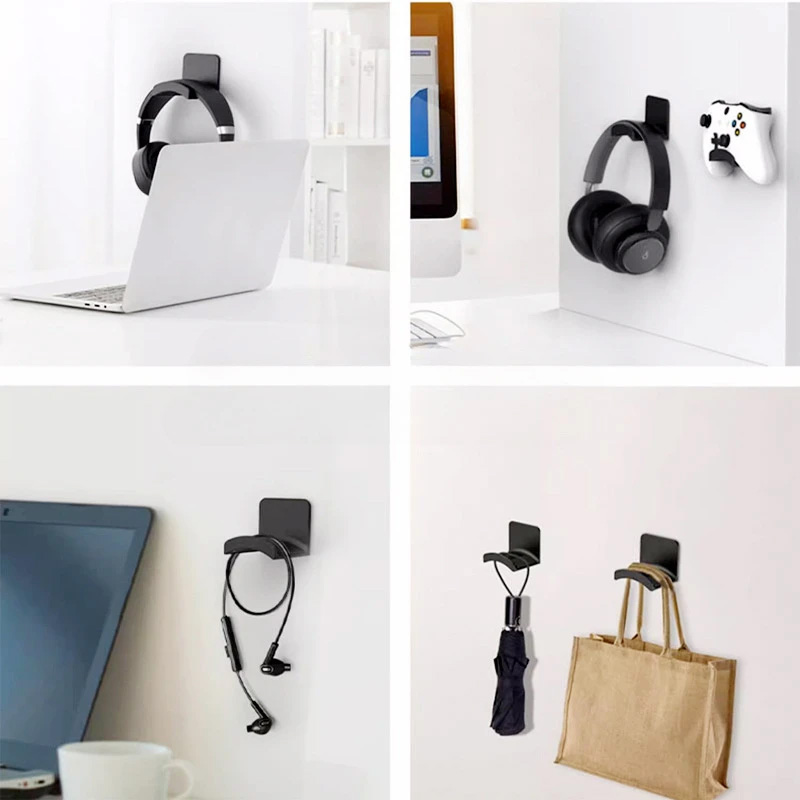 4Pcs Black Adhesive Headphone  - Gaming Accessories Wall 评论和价格