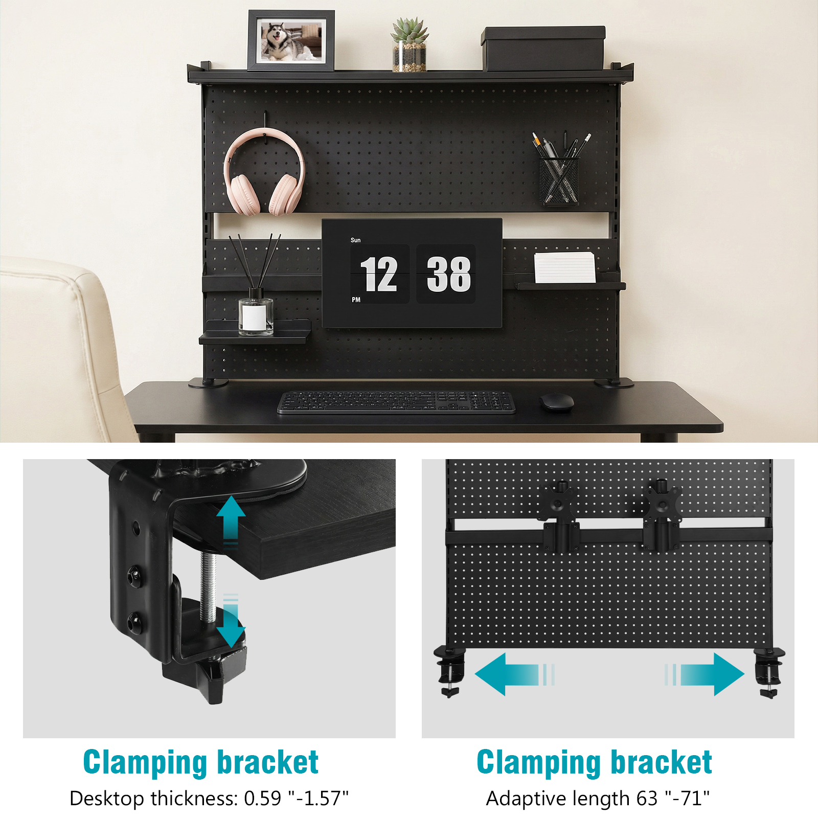Desk Pegboard with Monitor Sta - Gaming Accessories Desk 评论和价格