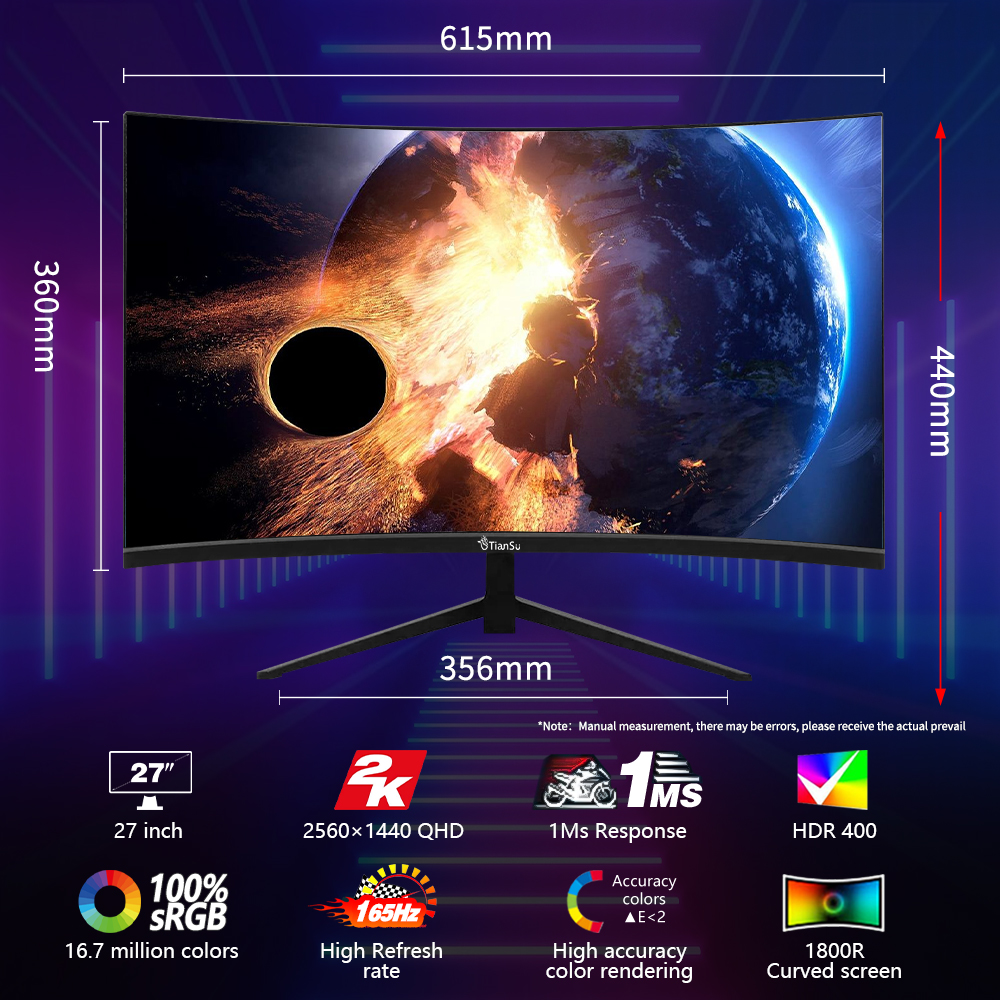 Tiansu monitor 27 inch 144Hz 2 - Monitor 144Hz 27Inch 评论和价格