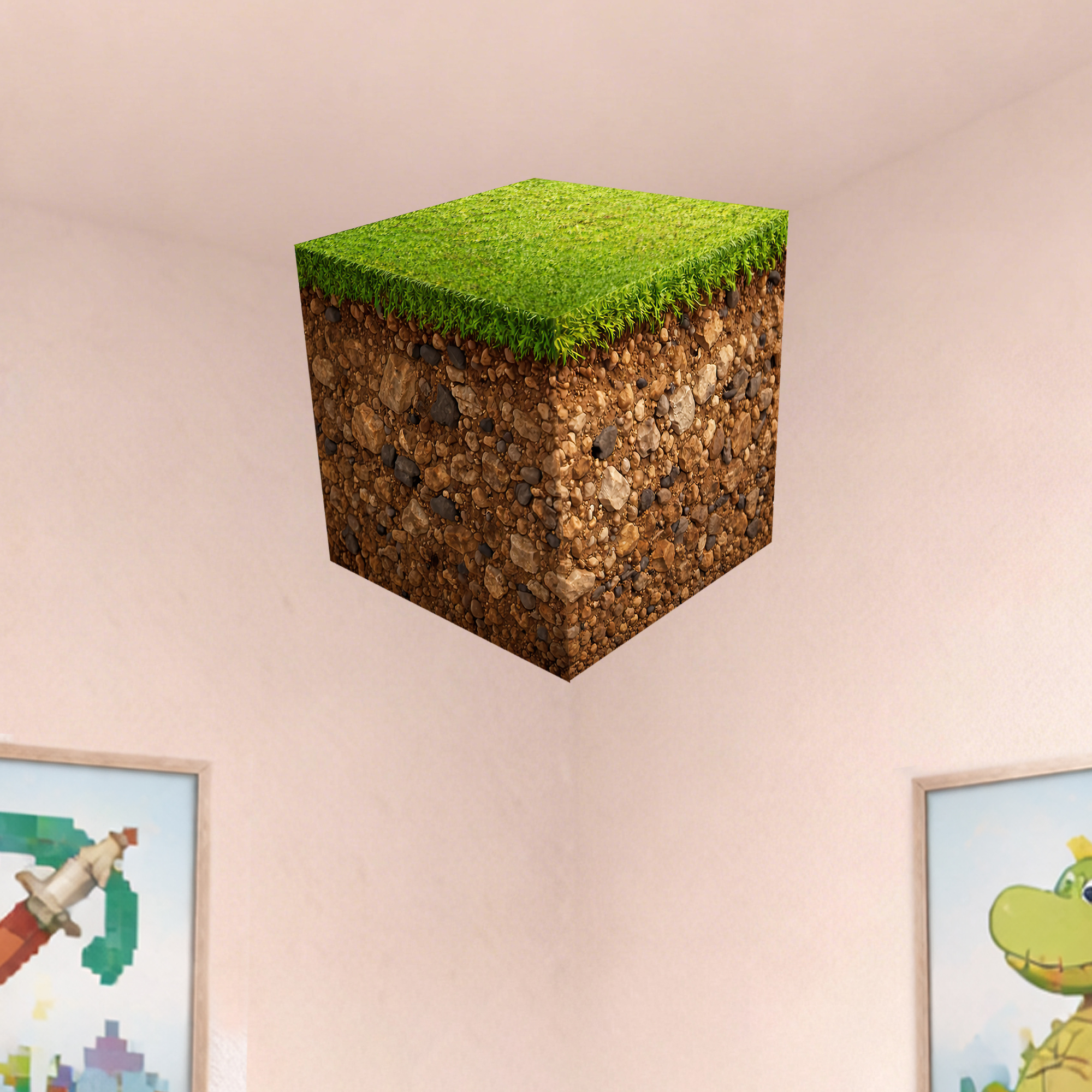 Realistic 3D Grass Cube Wall D - Gaming Accessories Wall 评论和价格