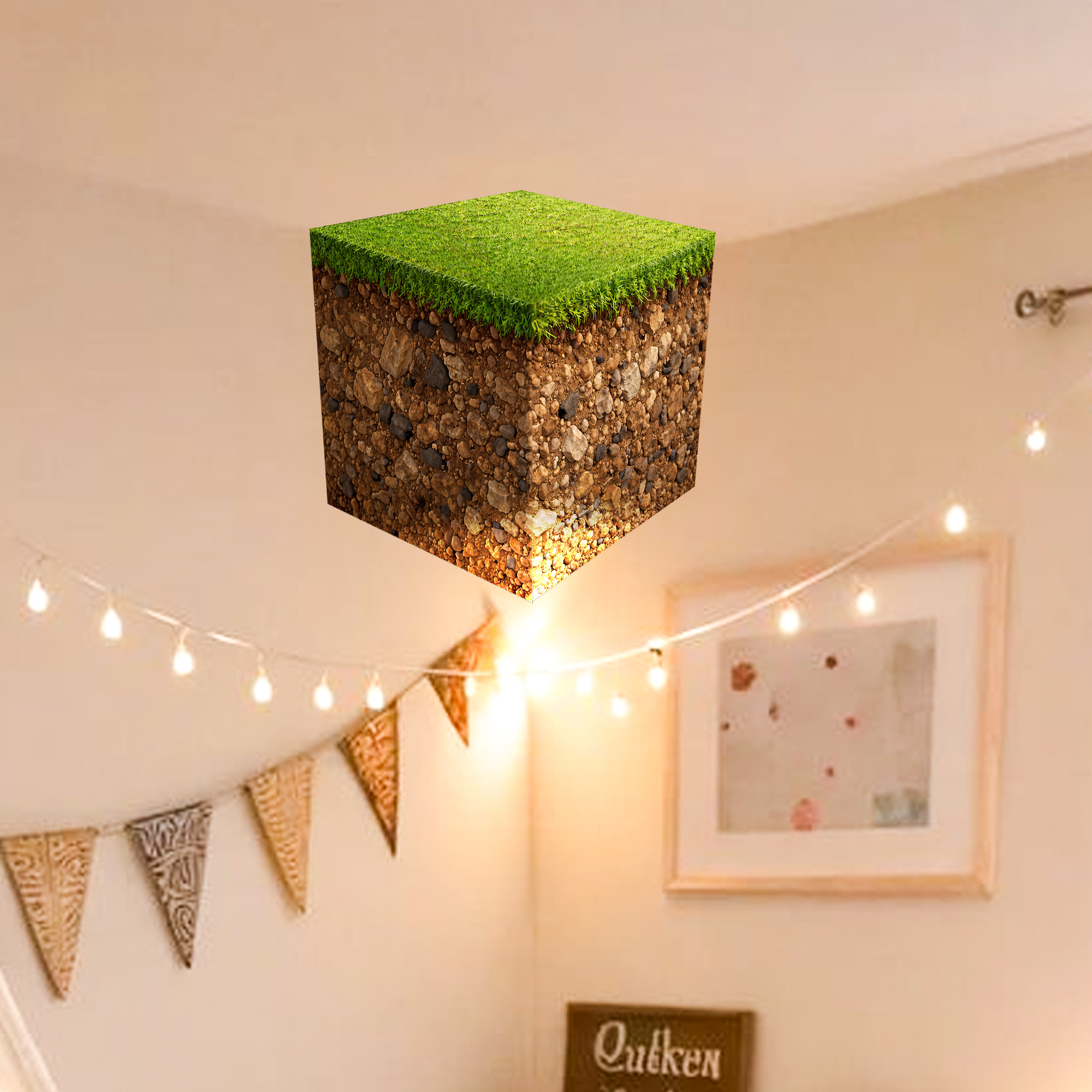 Realistic 3D Grass Cube Wall D - Gaming Accessories Wall 评论和价格