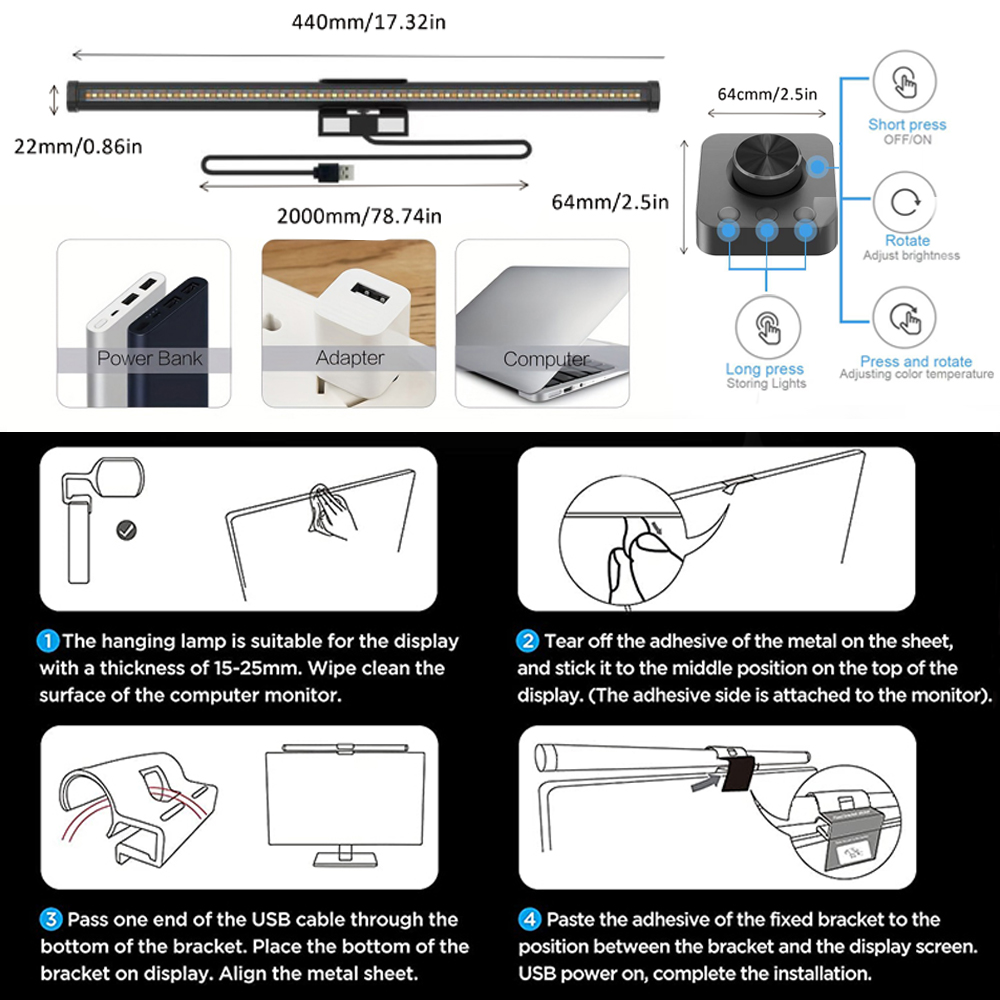 LED Eye-Care Desk Lamp Led Mon - Gaming Accessories Desk 评论和价格
